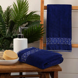 Diamond Jacquard Towel Navy