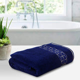 Diamond Jacquard Towel Navy