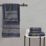 Flower Jacquard Towel Gray