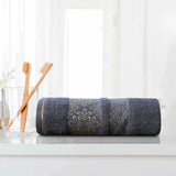 Flower Jacquard Towel Gray