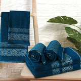 Flower Jacquard Towel Teal