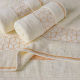 Diamond Jacquard Towel Cream