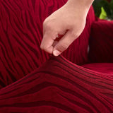 Zebra Sofa Cover Maroon