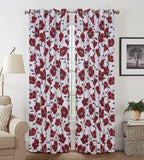 Red Black Poppy Blackout Cotton Duck Curtain