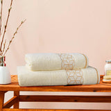 Diamond Jacquard Towel Cream