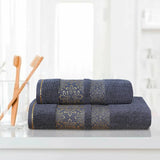 Flower Jacquard Towel Gray