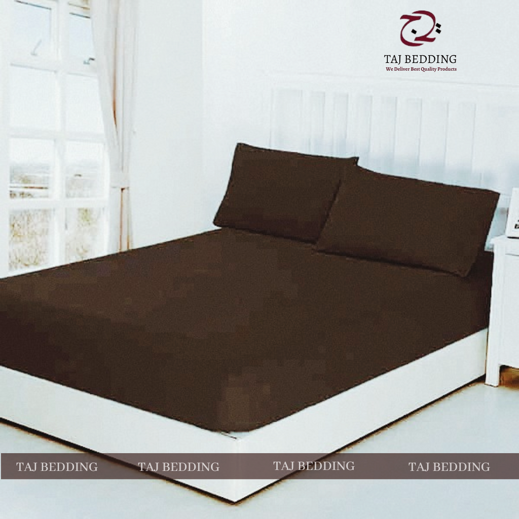 Fitted Jersey Mattress Cover Brown