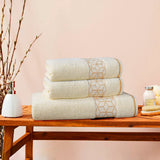 Diamond Jacquard Towel Cream