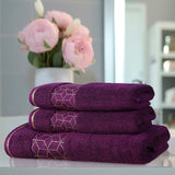 Diamond Jacquard Towel Magenta