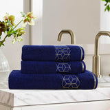 Diamond Jacquard Towel Navy