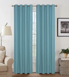 Plain Turquoise Blackout Cotton Duck Curtain