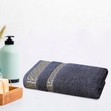 Greek Key Jacquard Towel Gray