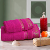 Greek Key Jacquard Towel Pink