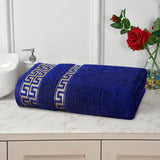 Greek Key Jacquard Towel Blue