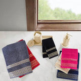 Greek Key Jacquard Towel Gray