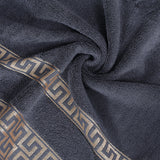 Greek Key Jacquard Towel Gray
