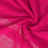 Greek Key Jacquard Towel Pink