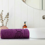 Damask Jacquard Towel Magenta