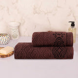 Damask Jacquard Towel Chocolate