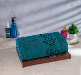 Damask Jacquard Towel Lake Green