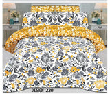 Cotton Bed Sheets With 2 Pillow Cover Design 220