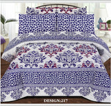 Cotton Bed Sheets With 2 pillow Cover Design 217