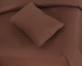 3 PCs Ultrasonic Quilted Luxury Bed Spread Brown