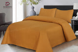 3 PCs Ultrasonic Quilted Luxury Bed Spread Chikoo