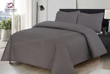 3 PCs Ultrasonic Quilted Luxury Bed Spread Gray