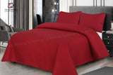 3 PCs Ultrasonic Quilted Luxury Bed Spread Maroon