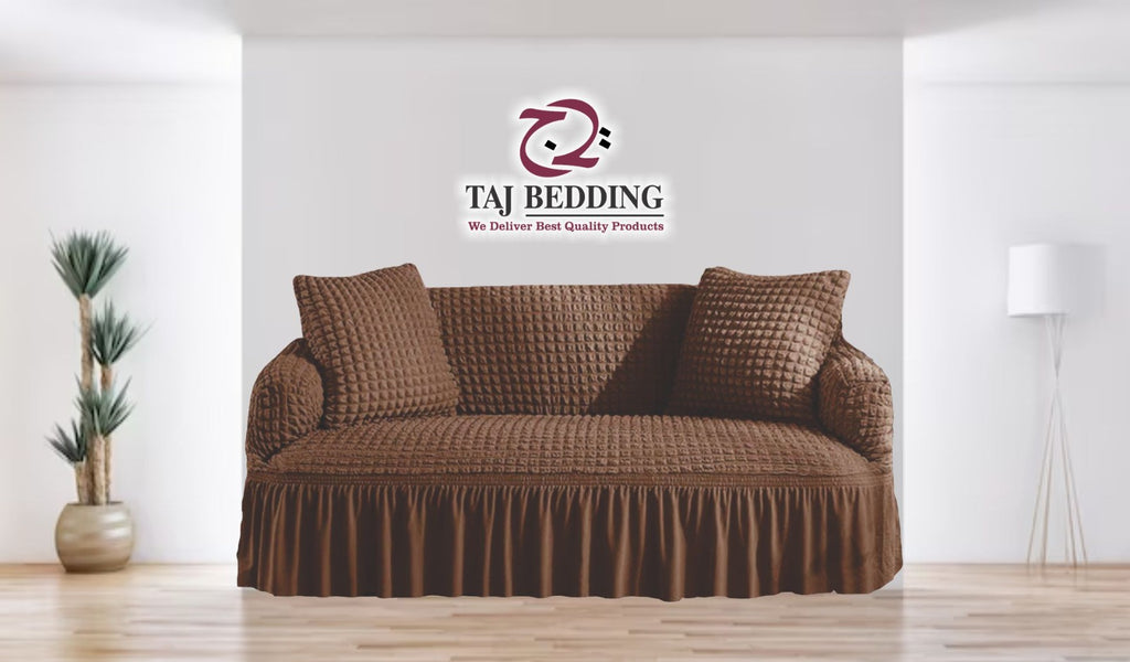 Turkish Style Bubble Sofa Cover Brown