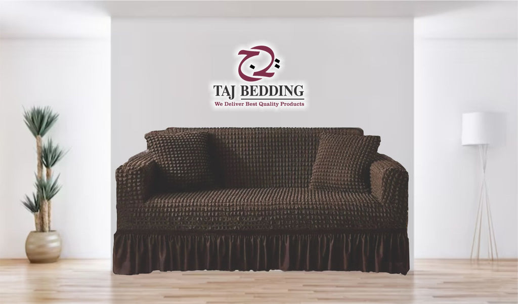 Turkish Style Bubble Sofa Cover Chocolate Brown