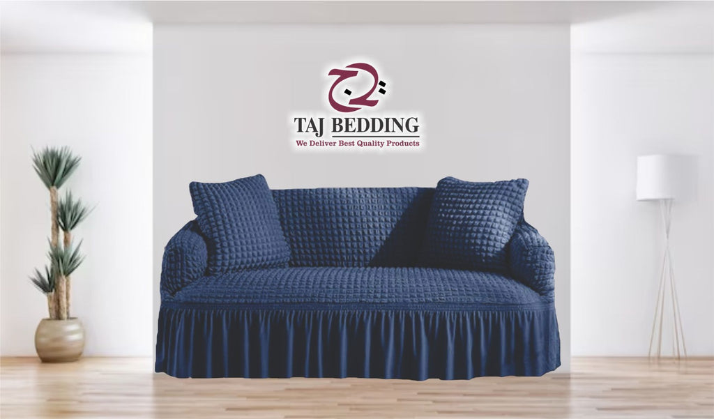 Turkish Style Bubble Sofa Cover Navy