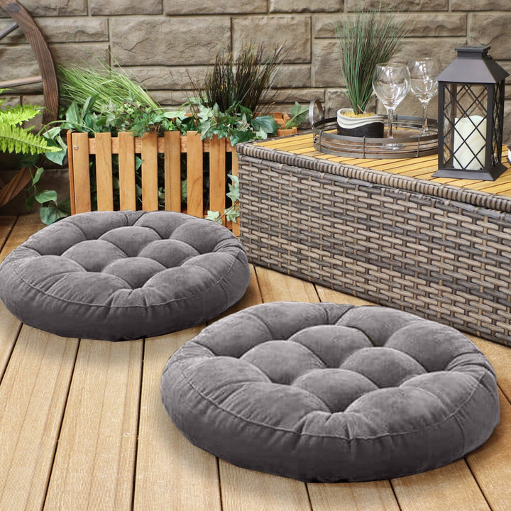 Velvet Round Floor Cushion Ball Fiber Filled