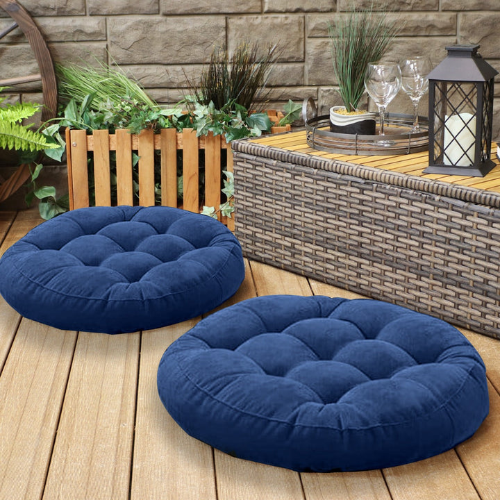 Velvet Round Floor Cushion Ball Fiber Filled