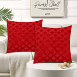 Zigzag Fur Cushion Cover Red