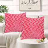 Zigzag Fur Cushion Cover Pink