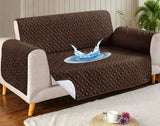 Waterproof Ultrasonic Quilted Sofa Cover Brown