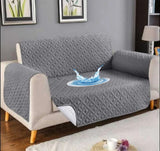 Waterproof Ultrasonic Quilted Sofa Cover Gray