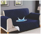 Waterproof Ultrasonic Quilted Sofa Cover Navy