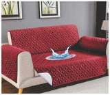 Waterproof Ultrasonic Quilted Sofa Cover Mahroon