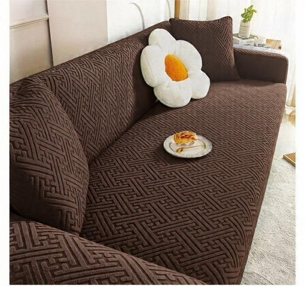 China Mazed Sofa Cover Brown