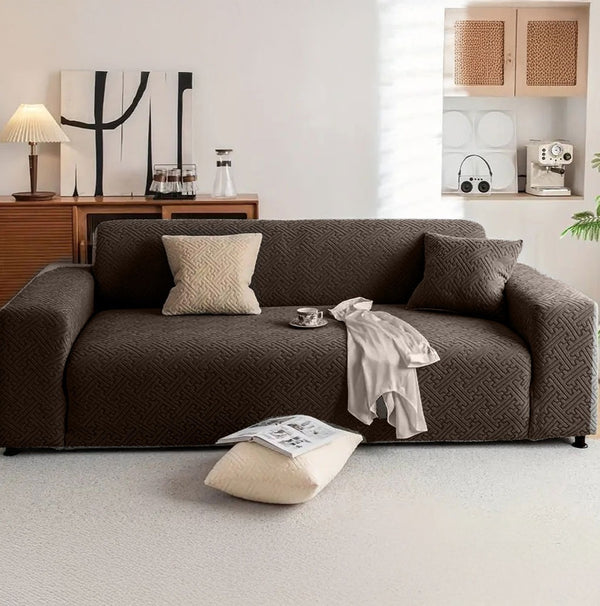 China Mazed Sofa Cover Brown