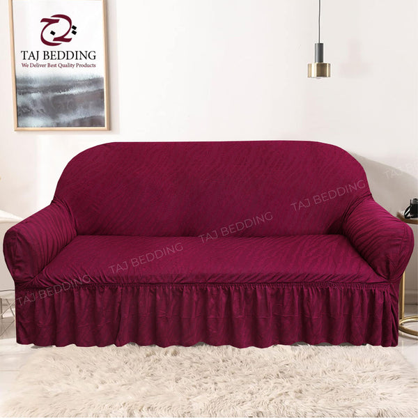 Zebra Sofa Cover Maroon