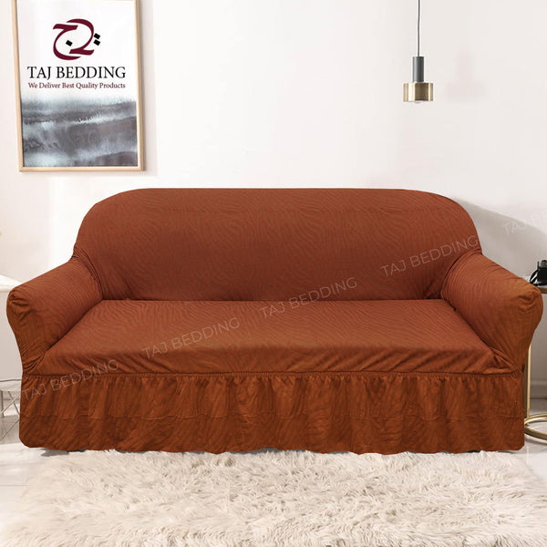 Zebra Sofa Cover Copper Brown