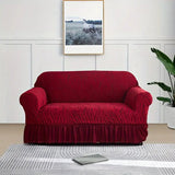 Zebra Sofa Cover Maroon