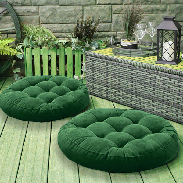 Velvet Round Floor Cushion Ball Fiber Filled