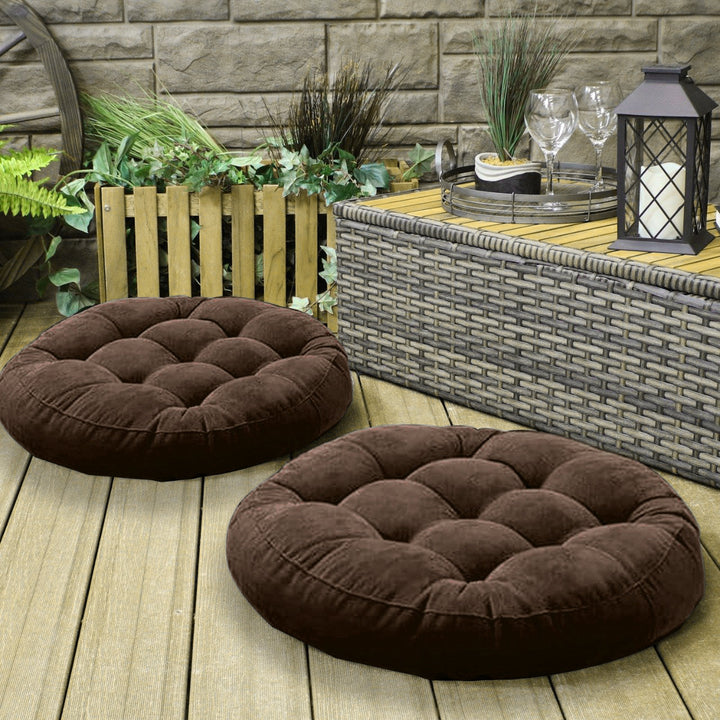 Velvet Round Floor Cushion Ball Fiber Filled