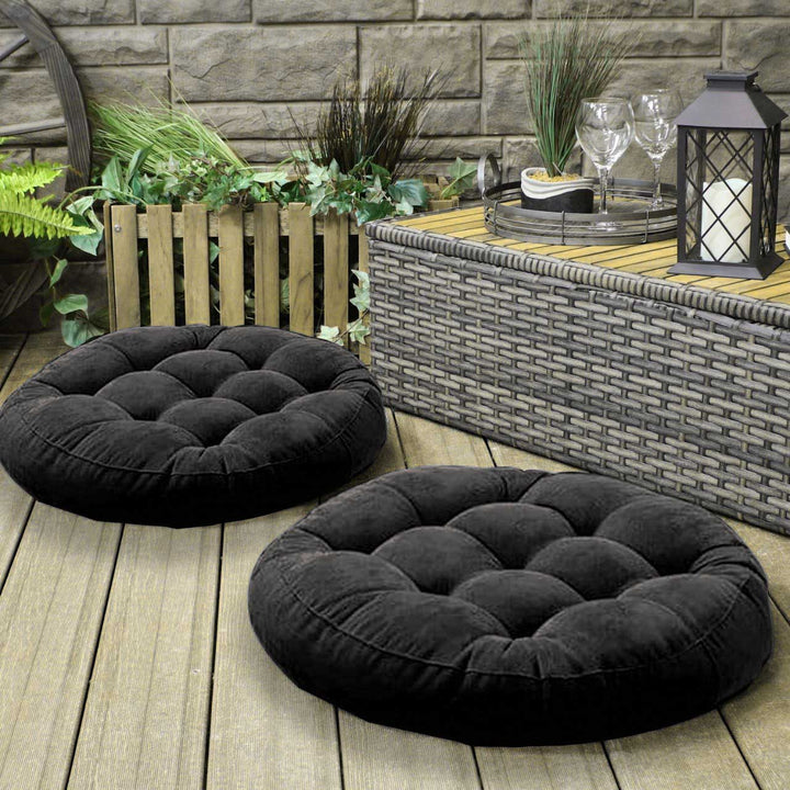 Velvet Round Floor Cushion Ball Fiber Filled