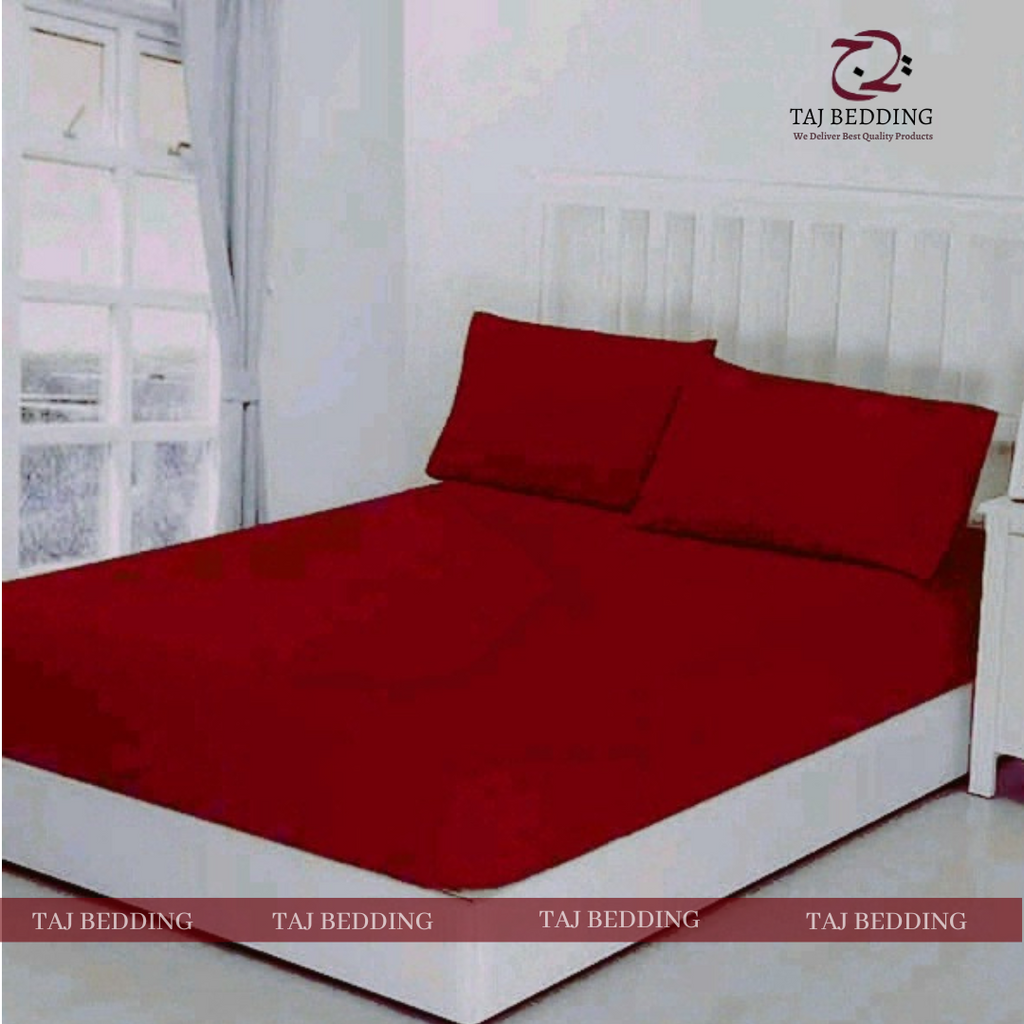 Fitted Jersey Mattress Cover Red